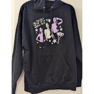Olivia Rodrigo Guts World Tour Hoodie With Graphic Print Stars & Lollipops Black